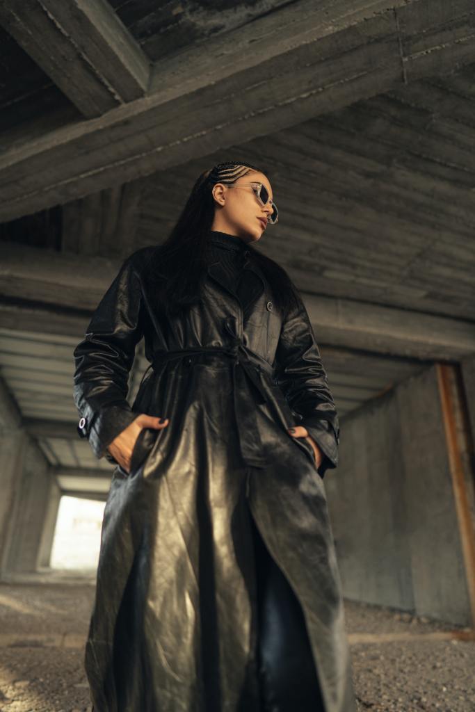 Photo by PNW Production: https://www.pexels.com/photo/a-woman-in-a-leather-trench-coat-8377450/